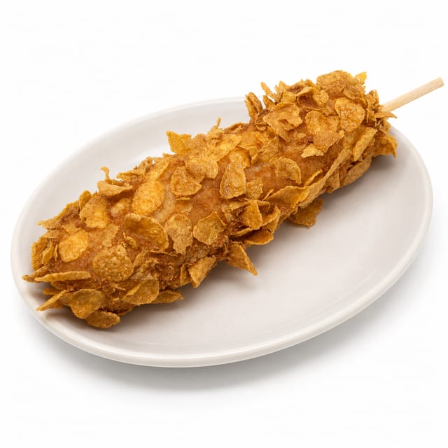 Corn Flakes Half & Half Hot Dog.