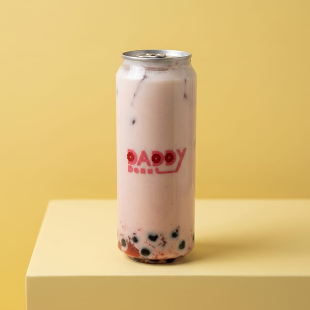 Strawberry Milk Boba Drink.