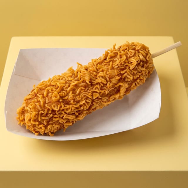 Crispy Ramen Hot Dog.