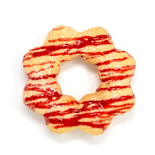 Raspberry Funnel Cake Mochi Donut
