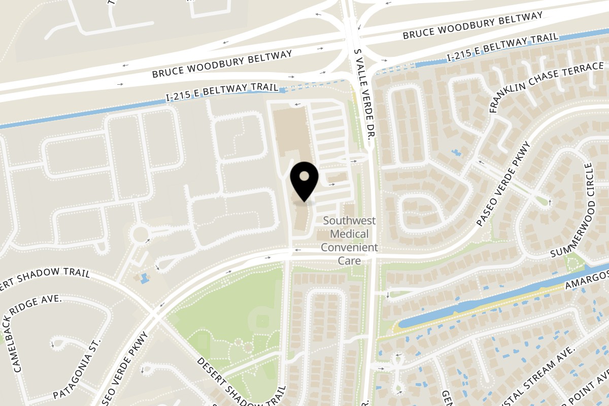 Map showing the location of Daddy Donut on 55 S Valle Verde Dr Suite 410 in Henderson